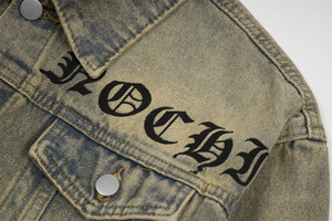 Giacca in Denim Vintage Invernale Casual con Ricamo e Lettere, Oversize Personalizzata per Uomo - Product Image 4