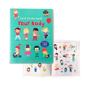 Groothandel Custom Prentenboeken Andere Educatie Speelgoed Rustig Boek Baby Uw Lichaam Custom Sticker Boek Afdrukken
