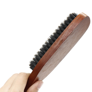 100% Pure Boar Bristle Wood Beard Brush With Handle Men's Shaving <strong>Mustache</strong> Comb <strong>Hairdressing</strong> Teasing Brushes - Product Image 2