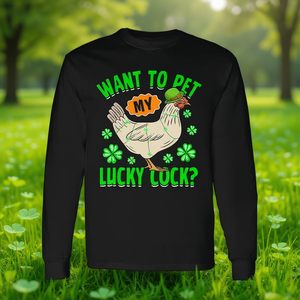 Camiseta de manga larga Want To Pet My Lucky Cock St Patricks Day Leprechaun - Product Image 3