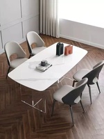 Chaise de salle à manger moderne de haute qualité GEDO DKS301 en cuir PU avec pieds en acier carbone, dossier pivotant, style Wabi-Sabi