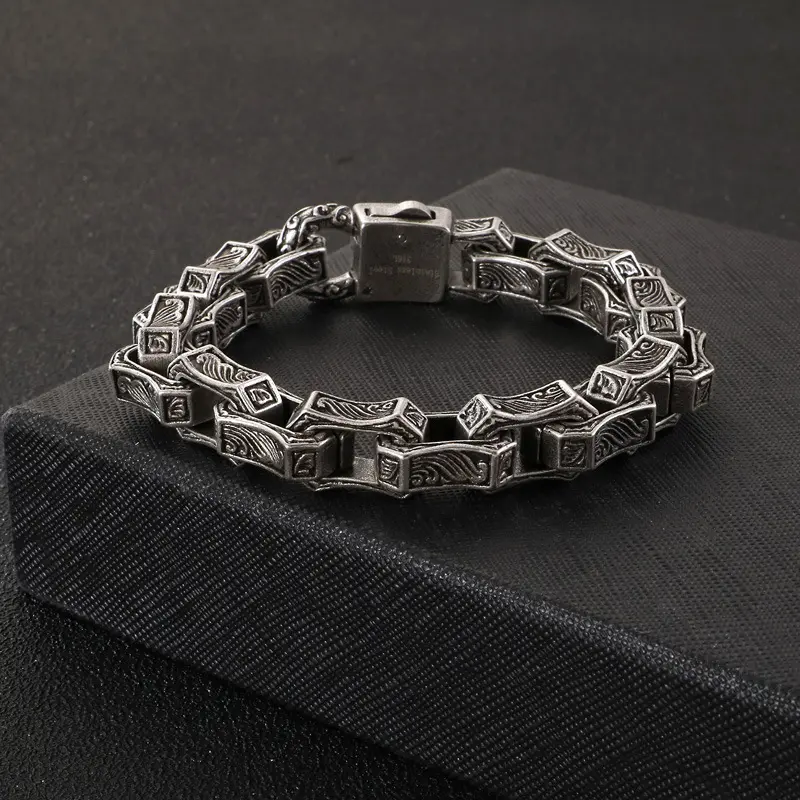 Carline New Bracelet Men Waterproof Fine Fashion punk Silver casting Stainless Steel OEM Jewelry for Men