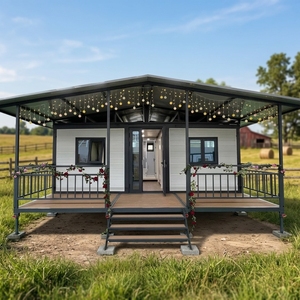 Maison modulaire de luxe à double aile extensible pour complexe hôtelier, glamping, camping, Airbnb, <span class=keywords><strong>location</strong></span>, maison de vacances, <span class=keywords><strong>logement</strong></span> préfabriqué - Product Image 1