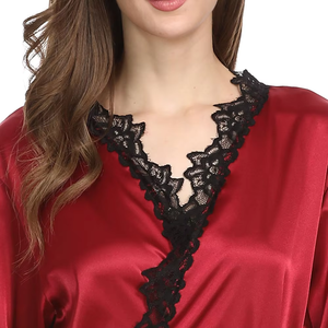Robe longue de mariée sexy en gros, peignoir de luxe en soie satinée <span class=keywords><strong>et</strong></span> dentelle, robe personnalisée en satin pour mariée, <span class=keywords><strong>spa</strong></span> nuptial - Product Image 6