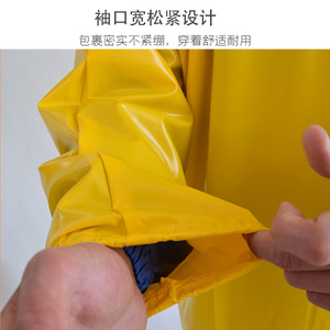 Bata de PVC Impermeable de Manga Larga, Blanca y Amarilla, Ropa de Protección Industrial para Procesamiento de Alimentos y Uso en Mataderos - Product Image 3
