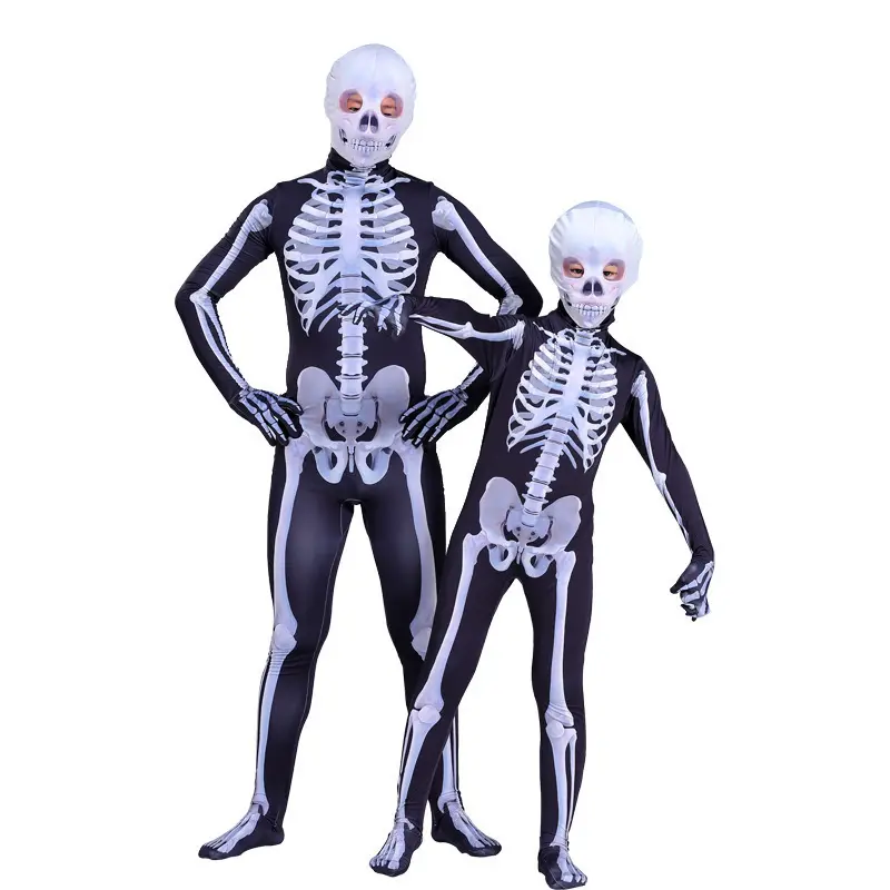 Costume d'halloween pour enfants, Costume de crâne, squelette, jeu d'horreur, Costume de Cosplay