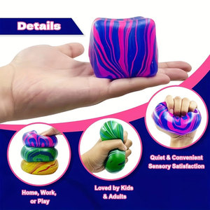 Boules à presser en forme de cube, super solides, en maltose, douces et agréables, jouets sensoriels anti-stress, cube anti-stress, jouets à presser - Product Image 4