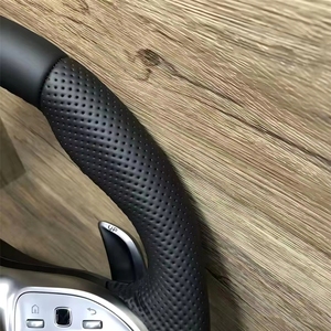 Volante Deportivo Modificado SOON TODA en Cuero Beige con Líneas Blancas Perforadas para <span class=keywords><strong>Mercedes</strong></span> <span class=keywords><strong>Benz</strong></span> GLA GLB GLC GLE CLS ZC-809-P70-F - Product Image 6