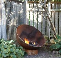 Bol à feu en acier corten pour extérieur, foyer extérieur à bois pour patio
