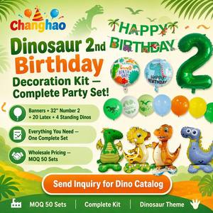 Set de Globos de Látex con Diseño de Dinosaurios de la Selva para Fiestas, Pancarta, Números y Accesorios para Fotos, Decoración de Cumpleaños Infantiles - Product Image 6
