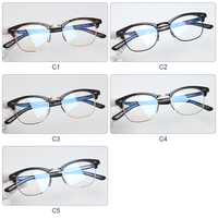 Monturas Ópticas Retro para Mujer, Gafas de Negocios a la Moda, Monturas de Acetato y Metal de Alta Calidad, Diseño Ovalado para Hombre