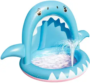 Summer Toys Gift Water Play Center Girls Boys Toddlers Inflatable Outdoor Splash Pad Inflatable Shark Baby Pool