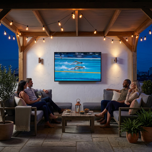 Téléviseur intelligent LED d'extérieur 55 pouces 4K HDTV IP65 étanche portable en métal pour WiFi 1000 nits Android Garantie 1 an Noir - Product Image 2