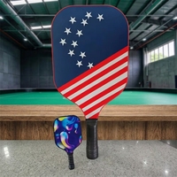 Raquette de pickleball MST en fibre de verre extra large personnalisable, surface allongée pressée à froid pour contrôle du spin et divertissement