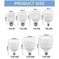 Venta al por mayor de diseño moderno LED T Light T60 10W 800LM IC Driver E27 IP20 Cuerpo de plástico de luz LED para uso en la oficina