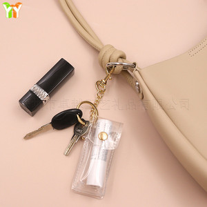 Étui à rouge à lèvres en PVC très tendance, pochette de rangement transparente pour rouge à lèvres, accessoire de sac polyvalent, pendentif porte-clés. - Product Image 2