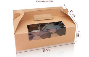 Manufacturer Customized Food Grade Paper CupCake Box With PET Clear Window Handle Take Out Delivery Box for Cookie <strong>Biscuit</strong> <strong>Gift</strong> - Product Image 3