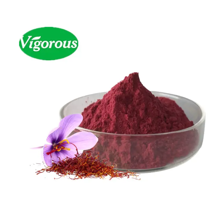 Extrato de saffron orgânico natural, alta qualidade, crocus, extrato de saffron safranal 0.3%, produto para saúde