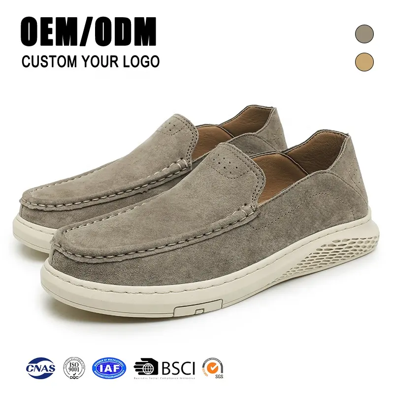 Wholesale British Comfortable Shoes Suede Leather Loafers Shoes Men's Driving Shoes One Foot Loafers