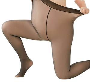 Custom Logo Women's High One <strong>Line</strong> Crotch Butt Lift Tights Breathable Translucent Stretch Sheer <strong>Fleece</strong> Winter <strong>Leggings</strong> - Product Image 1