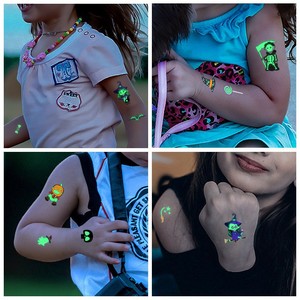 Kits transfrontaliers en stock pour tatouages temporaires phosphorescents pour enfants, motifs de dessins animés pour Noël, Halloween, etc. - Product Image 3