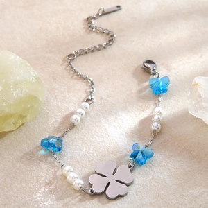 High Quality Wind Flower <b>Beaded</b> <b>Bracelet</b> 304 Stainless Steel Material Petal Three Dimensional Design <b>Bracelet</b> <b>for</b> Women - Product Image 3