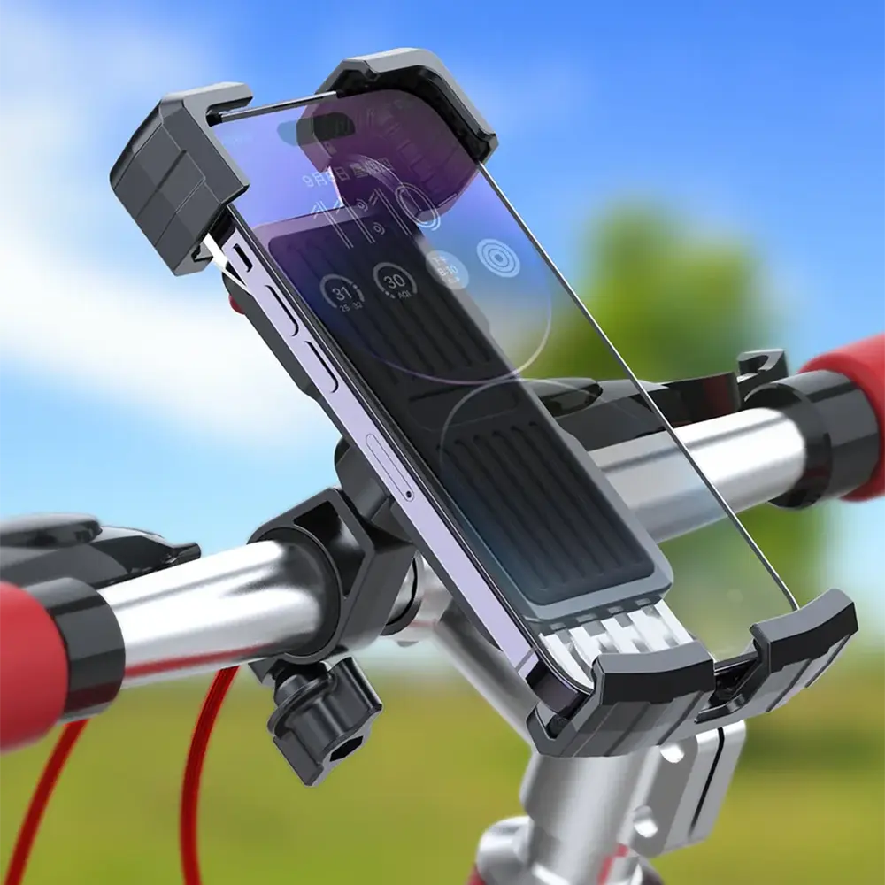 Passeggino regolabile universale supporto per cellulare per bicicletta supporto per cellulare antiurto per bici per manubrio per bici e moto