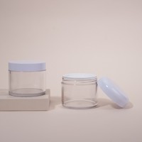 Cosmétiques, Crème pour le corps, Pots à paroi épaisse à couvercle droit, Plastique PET sur mesure, 30 ml, 50 ml, 100 ml, Pot en PET pour miel 250 g