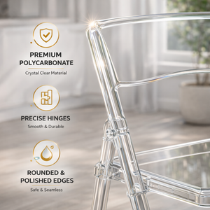 <span class=keywords><strong>Chaises</strong></span> de jardin pliantes en résine transparente style Wimbledon, portables pour événements extérieurs et mariages - Product Image 4