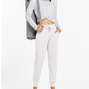 Pantalones de Yoga de cintura alta para mujer Pantalones de chándal de color blanco Streetwear Joggers con logotipo Talla XL - Product Image 1