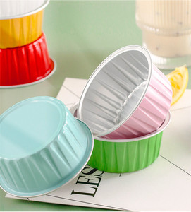 Customized Mini Disposable Aluminum Foil <b>Pan</b> PET <b>Lid</b> Colored Oven Safe Food Grade 125ML Capacity Cake Container for Takeaway - Product Image 6