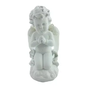 Tượng Thiên Thần Cherub Nhựa Resin Nhỏ Màu Trắng Trang Trí Nội Thất