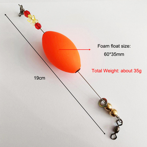 Kit de flotteurs cylindriques en mousse EVA <span class=keywords><strong>avec</strong></span> sonnette pour la pêche en bateau, haute résistance, or et orange - Product Image 2