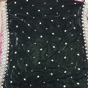Lady's Winter Ethnic Black Velvet <b>Shawl</b> Scarf Wholesale Adult Fashion Accessory - Product Image 1