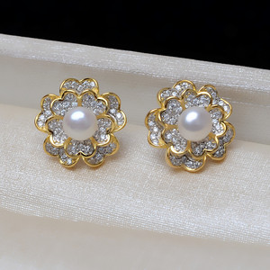 Wenchi Accesorios DIY con forma de flor estilo europeo-americano, Pendientes de plata S925 con código de color, 5-6 anillos, 7-8 anillos, Perla hueca de 3mm con forma de neumático - Product Image 4
