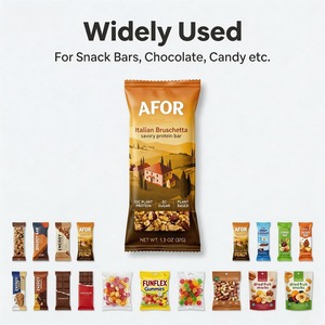 Sacs d'emballage personnalisés thermoscellables pour barres énergétiques, céréales, protéines et chocolat, avec design d'enveloppe en aluminium et pochette oreiller à scellage arrière - Product Image 5