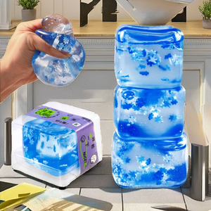3.5CM Clear Water Cube Squeeze Toy Snowflake Sensory Fidget Toy Slow Rise TPR Maltose Material Anxiety Relief <b>Squishy</b> Toy - Product Image 3