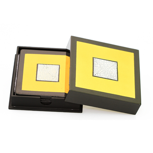 LUXURY HANDCRAFTED DURABLE GRAND SQUARE LACQUER <b>COASTER</b> in HOLDER SET of 4 - Product Image 2