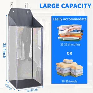 Foldable Household Hanging <b>Storage</b> Bag Rectangle Dust Cover Organizer for Clothing Handbags Convenient Closet <b>Storage</b> Solution - Product Image 2