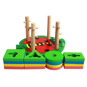 Jouet de trieur de couleur en forme de scarabée en bois avec blocs pour enfants <span class=keywords><strong>Puzzle</strong></span> d'apprentissage précoce et jouet de développement de la motricité fine - Product Image 3