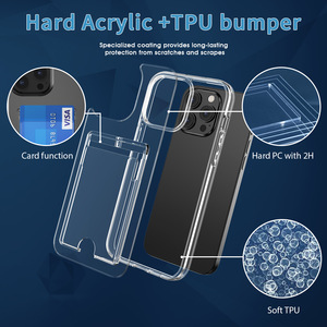 LeYi – coque de téléphone transparente en acrylique dur avec fente pour carte, étui transparent pour iphone 14 13 12 <span class=keywords><strong>11</strong></span> <span class=keywords><strong>pro</strong></span> max - Product Image 2