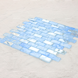 Tessere di mosaico di vetro ad alta trasparenza per piscina con piastrelle di cristallo dipinto a mano verde oceano - Product Image 4