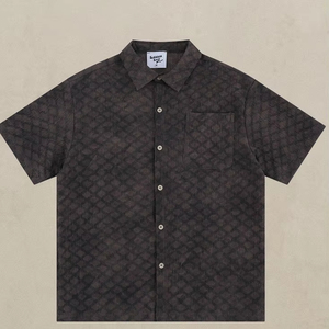 LMT2176新设计批发定制菱形提花复古衬衫男士休闲衬衫 - Product Image 1