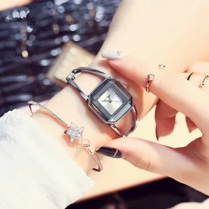 KIMIO K463L 아름다운 광저우 소녀 쿼츠 시계 comely 스틸 스트랩 방수 세련된 미니멀리스트 체인 손목 시계