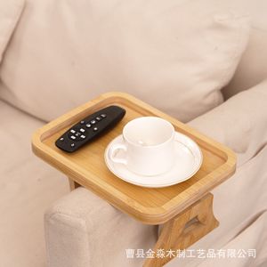Bamboo <b>Folding</b> Tray Square Tea Tray Armrest <b>Table</b> Space Saving Cheese Plate Living Room Use - Product Image 2