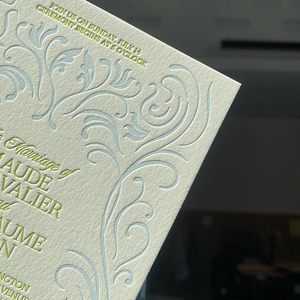 Tarjeta de algodón personalizada de alta calidad, impresión tipográfica, invitaciones de boda, texto en relieve, tarjeta de agradecimiento, lista de invitados, tarjeta de menú - Product Image 2