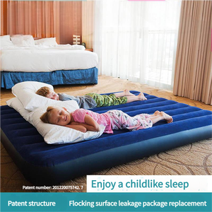 Colchón Inflable Portátil, Cama de Aire Acolchada para Acampar, Colchoneta para Dormir en Casa o para Invitados, Cama Inflable de PVC Resistente de 22 cm de Altura - Product Image 5