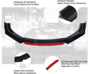 Universale auto ABS anteriore paraurti labbro Splitter veicolo in fibra di carbonio Kit corpo anteriore paraurti labbro anteriore di alta qualità per auto - Product Image 5