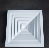 Diffuseur d'air carré en aluminium à double déflection réglable pour projets d'ingénierie de climatisation de bureau - Vente en gros usine