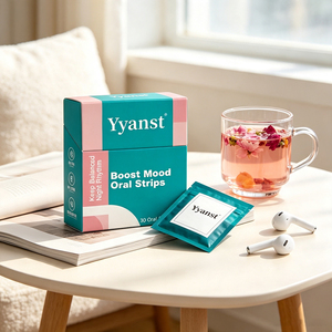 Night Rhythm Balancing Boost Mood Oral Strips 30pcs Mild Natural Fast Dissolve Thin <b>Film</b> Mood Regulating Supplement For Adults - Product Image 2